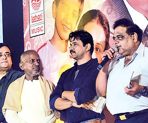 Ashok Kheny, Illayaraaja, Arjun Sarja, Ambareesh and Sumalatha at the launch