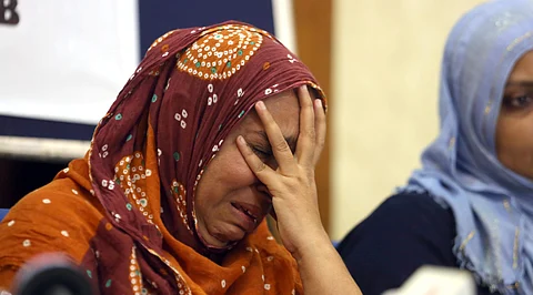 JNU missing student Najeeb's mother Fatima during a press conference in New Delhi on Thursday. (Shekhar Yadav|EPS)