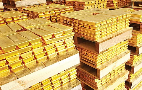 A pile of gold bars.