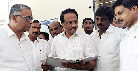 Health minister C Laxma Reddy at Urban PHC at Ramanthapur on Monday | Express photo