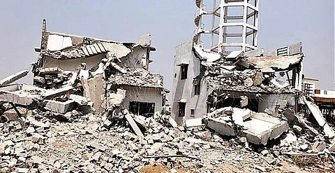 A view of demolished villas in Bowrampet in Hyderabad | Express photo