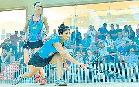 Joshna Chinappa made the World Championship quarters on Monday | Twitter