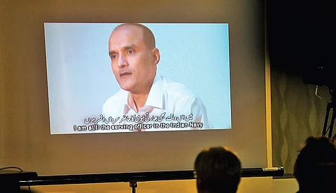 A video grab of Kulbhushan Jadhav’s statement released by Pakistan. India has said that Jadhav was tortured and video was recorded under immense pressure  | Express