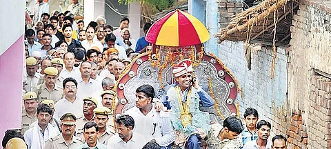 Sanjay Jatav who had taken out his wedding procession as per his wish passing through the locality of upper caste Thakurs is now ready to try his hand at electoral politic. (Photo: File / EPS | Parveen Negi)