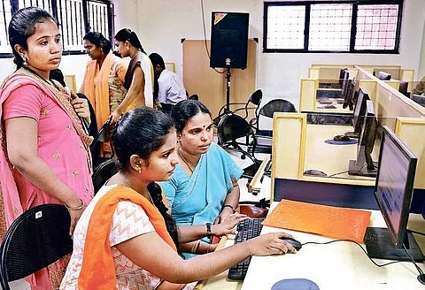 Students registering online for engineering courses for the academic year 2018-19 held at Anna University in city on Saturday | Martin Louis