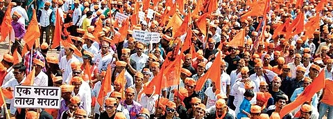 Representational image of Maratha protesters during a demonstration.