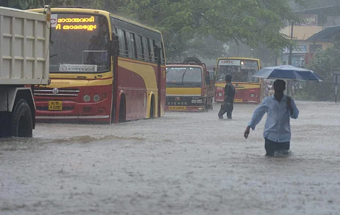 The India Meteorological Department has issued a red alert indicating heavy to very heavy rainfall in most places including Wayanad, Kozhikode, Kannur, Kasargode, Malappuram, Palakkad, Idukki and Ernakulam Districts till tomorrow. (Photo | EPS/Manu Maveli