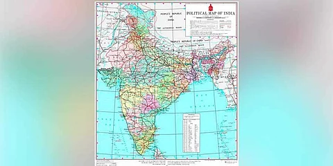 Union Minister of State Jitendra Singh on Saturday tweeted the new political map of India showing 28 states and nine Union territories. (Photo | Twitter)