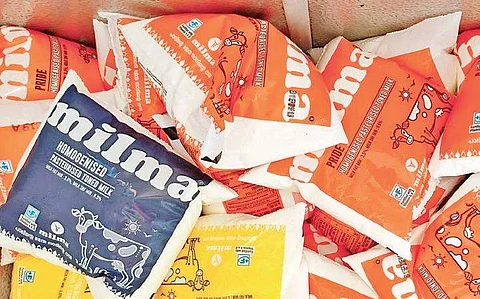 Milma milk packets. Image used for representation.