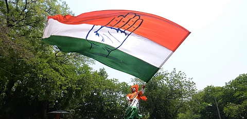 Congress flag used for representational purposes (Photo | Naveen Kumar, EPS)