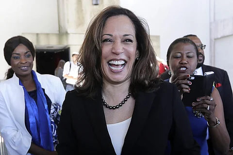 In this Monday, Oct. 29, 2018, photo, U.S. Sen. Kamala Harris, D-Ca., leaves a campaign event at Miami Dade College in Miami. (Photo | AP)