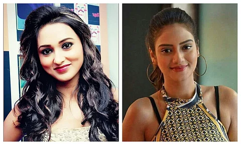 Bengali actress Mimi Chakraborty (Left) and Nusrat Jahan (Photo | Facebook)