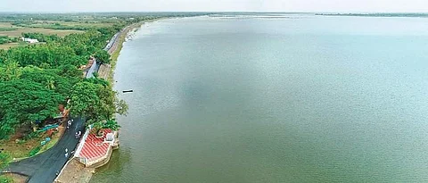 An aerial view of Veeranam lake (File Photo |EPS)