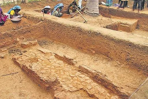 One of the excavation sites at Keezhadi | Express