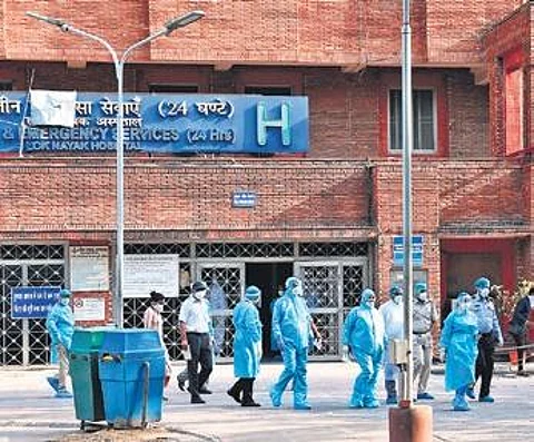 Lok Nayak Hospital is the largest dedicated Covid-19 facility in New Delhi. (File Photo | EPS)