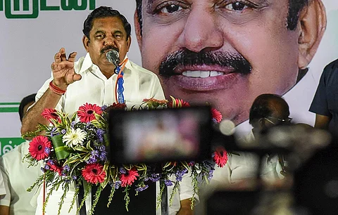 Tamil Nadu CM Edappadi K Palaniswami addressing the media in Tiruchy. (Photo | M K Ashok Kumar, EPS)
