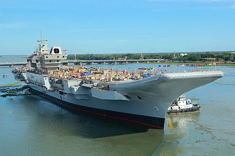 The first Indigenous Aircraft Carrier of the country being constructed by Cochin Shipyard. (File Photo | EPS)