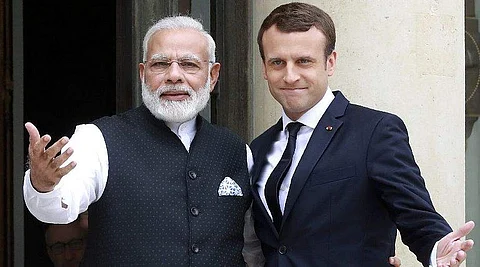 PM Modi with France President Emmanuel Macron (File | PTI)