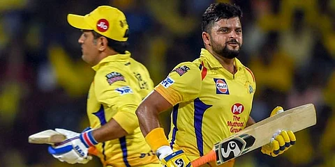 CSK stars MS Dhoni (L) and Suresh Raina (Photo | PTI)