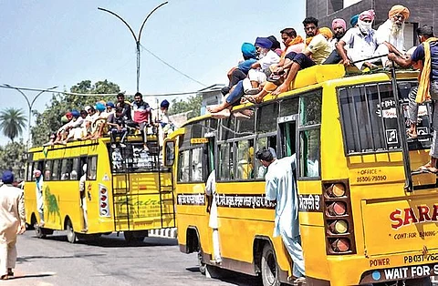 Farmers’ groups, protesting agriculture Bills, arrive in Patiala on Friday | pti