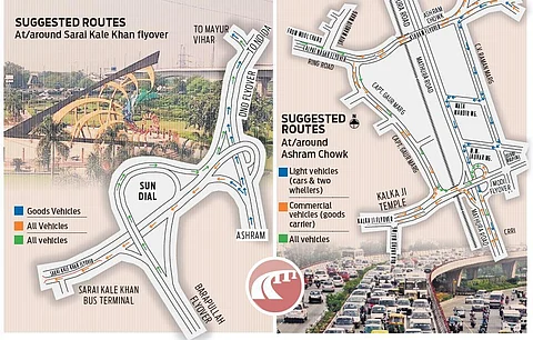 Suggested routes to take. (Photo | Express)