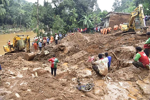 Search operations under way at Makochi near Kokkayar in Idukki (Photo | Albin Mathew, EPS)