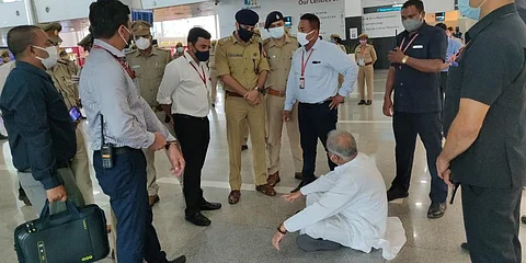 Chhattisgarh Chief Minister Bhupesh Baghel was prevented from coming out of Lucknow's Chaudhary Charan Singh Airport. (Photo @bhupeshbaghel)