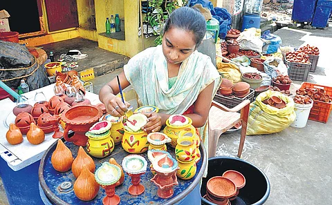 Vizag potters skip making diyas this Diwali as there are few takers