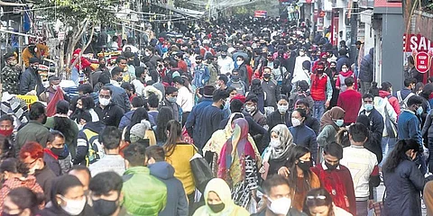 Sarojini Nagar was teeming with people even as local trader association claimed the crowd was 20-30% down.