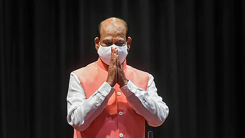 Lok Sabha speaker Om Birla during a press conference at Parliament House in New Delhi, Friday, June 18, 2021. (Photo | PTI)