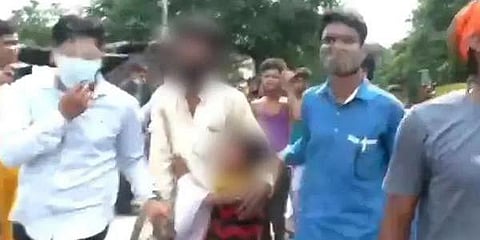 The 45-year-old man is seen being assaulted by some men, who ask him to chant 'Jai Shri Ram'.
