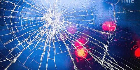 Footage revealed that the car later hit a pole in the middle of the road.