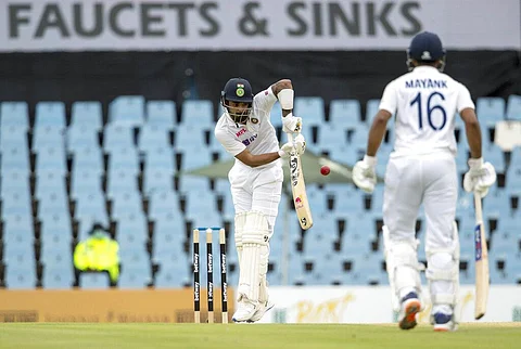 KL Rahul plays a side shot during the Test Cricket match between South Africa India at Centurion Park.(Photo | AP )