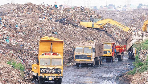 Delay in biomining of waste in Kodungaiyur irks residents