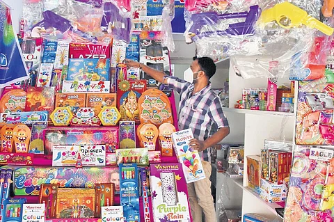 A firecracker shop used for representational purpose| B P Deepu
