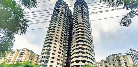 Supertech’s twin 40-storey towers in its Emerald project in Noida.