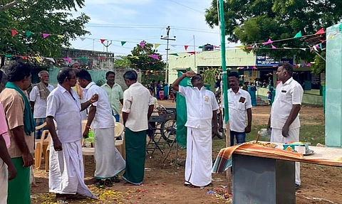 A first since Independence: A Dalit panchayat president, M Tamilarasan of Senthakkudi in Tamil Nadu's Pudukottai district hoists the tricolour on the occasion of India's 75th Independence Day, on Augu