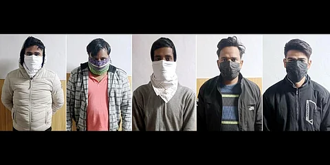 A combination of pictures show the five people who have been arrested in connection with the Kanjhawala incident. (Photo | ANI)