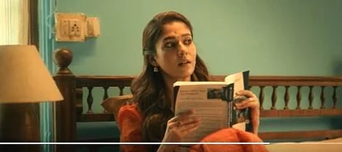 A screenshot from the announcement video posted on X by Zee Studios South, starring Nayanthara in and as 'Annapoorani.