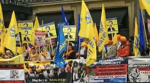 Khalistan supporters protest outside Indian High Commission in London