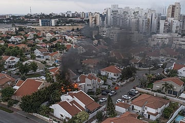 Israeli soldiers battled Hamas fighters in the streets of Israel’s south on Sunday and exchanged strikes with Lebanon’s Hezbollah militant group in the north, while Israel’s retaliation strikes leveled buildings in Gaza. (Photo | AP)