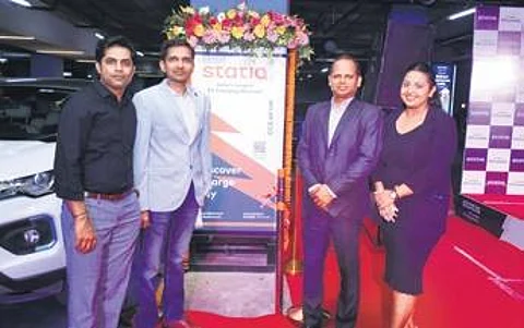 Statiq launches its fast charging station at Nexus Esplanade in Bhubaneswar. (Photo | Special Arrangement)