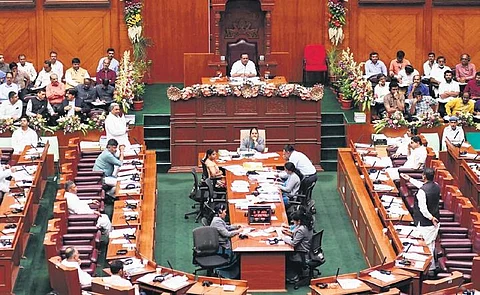 Legislators debate on the last day of the winter legislature session in the Assembly at Suvarna Vidhana Soudha in Belagavi on Friday | Express
