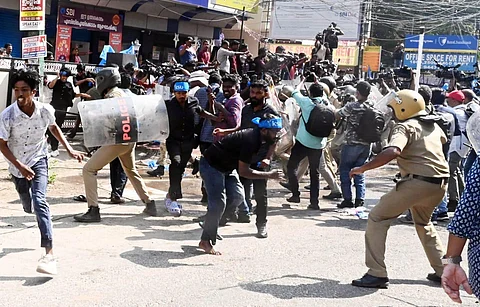 Mayhem spills over into 2nd day as police break up KSU protest march