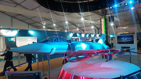 HAL is working on a project to develop Hindustan Lead Fighter Trainer (HLFT)- 42 supersonic jet trainer and its mockup was displayed for the first time at Aero India. (Photo | EPS)