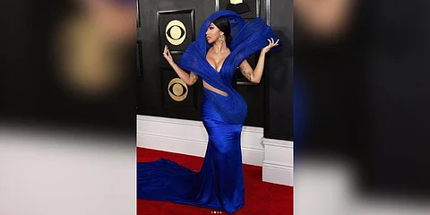 Cardi B wears Indian couturier Gaurav Gupta's creation at Grammys red carpet