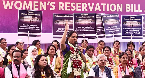 BRS leader Kavitha leads hunger strike demanding early passage of Women's Reservation bill 