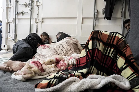FILE: Some of the migrants rescued from the sea are seen on board of the humanitarian ship Ocean Viking cruising in the Mediterranean Sea, Wednesday, Nov. 9, 2022. (Photo | AP)