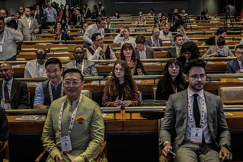 Delegates from the G20 nations attend a tourism meeting in Srinagar, Kashmir. (Photo | AP)