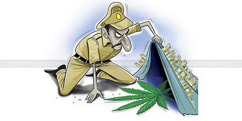 Constable, two home guards suspended for taking bribes from Ganja smugglers in Telangana